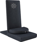 Mindful Modern Folding Pro Meditation Chair - Adjustable Meditation Seat with Back Support and Half Moon Buckwheat Meditation Cushion - Comfortable Mindfulness Living Room Floor Chair - color: Charcoal Black