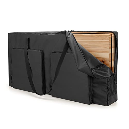 DSLEAF Cornhole Carrying Case for 4' x 2' Regulation Size, Heavy-Duty 600D Cornhole Boards Bag with Padded Shoulder Strap and Double Slide Zipper, Only Bag