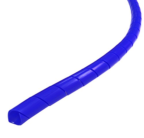 Electriduct 3/8" Spiral Cable Wrap Polyethylene Expandable Abrasion Protector Wire Sleeve - 50 Feet - Blue - color: Blue, size: 0.375 (3/8) Inch Diameter | 50 Feet