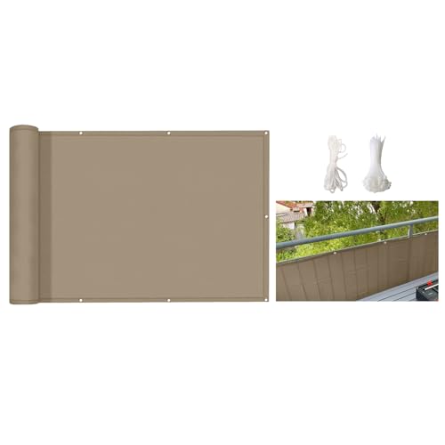 4'x25', 100% Solid Non-See-Through Privacy Fence Panel, 4ft Garden Privacy Fence, Full Privacy Protect for Balcony, Backyard,Porch, Railing and Pool, Khaki - color: Khaki, size: 4×25ft
