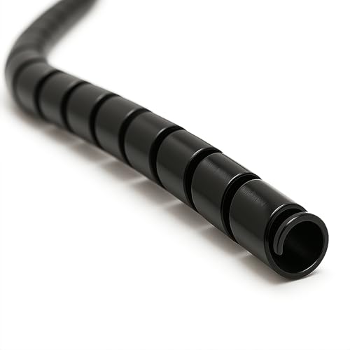 Electriduct 3/4 Inch Heavy Duty Spiral Wrap HDPE Flexible Plastic Cable Sleeve Hose Protector 25 Feet - Black - color: Black, size: 0.75 in - 25 ft