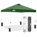 EAGLE PEAK Pop Up Canopy Tent with Wheeled Carry Bag, 8 Stakes, 4 Ropes, 4 Weight Bags, Easy Set Up Tent Canopy, 10x10 ft, 100sqft of Shade, Green - color: Green, size: 10x10