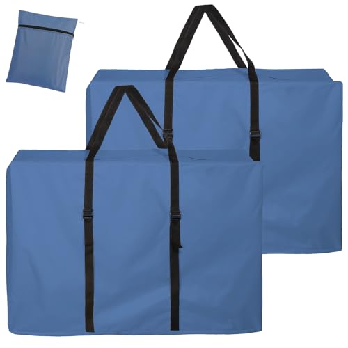 Large Outside Chair Storage Bag, Uranshin 600D Chair Carry Bag for Zero Gravity Chair, Heavy Duty Folding Lounge Chair Carrying Case Bags with Zippers 43" L x 11" W x 29" H (Blue - 2 Pack) - color: Blue - 2 Pack