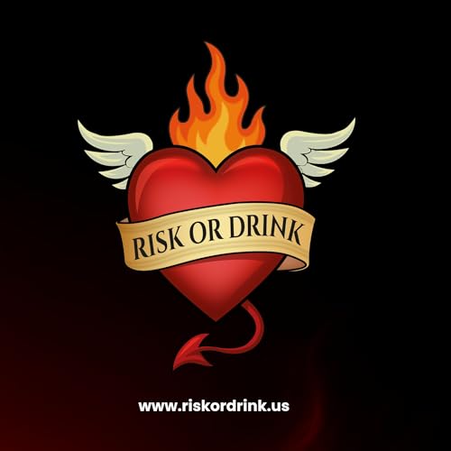 Risk or Drink - Naughty Wooden Block Tower Game for Couples, Freak or Drink 54 Challenges + Blindfold & Dice, Date Night Dares, Do or Drink, Valentine's Day