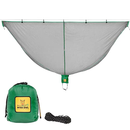 Wise Owl Outfitters Hammock Bug Net – Mosquito Net for Hammock, Lightweight Bug Netting for Camping, Hiking, Backpacking, Forest & Outdoor Use - color: Green