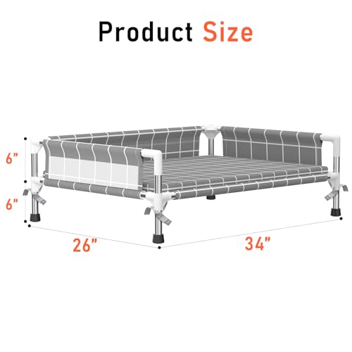 Elevated Dog Bed with Three-Sided Fence and Removable Cushion - Anti-Slip Feet, Stable Design, Easy Assembly, Indoor Relaxation & Outdoor Activities for Meduim Dogs, All-Season Comfort - size: Cushion-M
