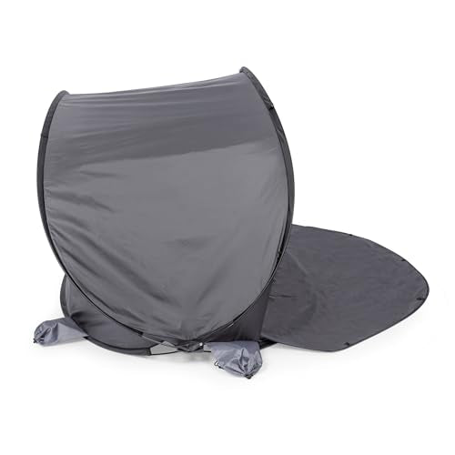 PICNIC TIME Manta Portable Beach Tent, Fully-Assembled Pop Up Tent, Beach Shade and Sun Shelter, Instant Outdoor Shade with Carrying Bag for Outdoors and UPF50+ UV Protection (Gray with Black Accents) - color: Gray