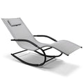 Zero Gravity Rocking Chair Lightweight Lounge Chair Recliner with Detachable Pillow Outdoor Chaise Lounge Chair for Patio, Lawn, Pool, Home Furniture, Grey