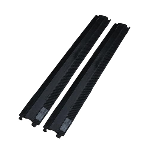 Heavy-Duty Cable Protector Ramp with Lock Buckle - 2-Pack Durable Rubber Hose & Cord Cover for Sidewalks, Prevents Trip Hazards, Ideal for Outdoor Use