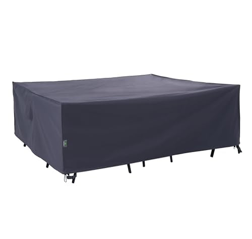 F&J Outdoors Patio Furniture Covers Waterproof UV Resistant Rip-stop Fabric Outdoor Furniture Cover, Grey, 84"Wx84"Dx27.5"H - size: 84"(W)x84"(D)x27.5"(H)