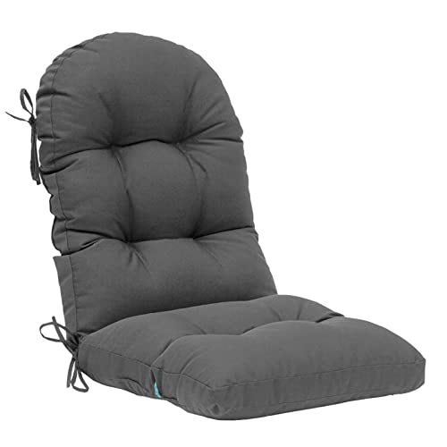 QILLOWAY Outdoor High Back Chair Cushion for Adirondack, All Weather Rocking Chair Cushions Thick Padded Replacement for Patio Furniture,Dark Grey - color: Dark Grey