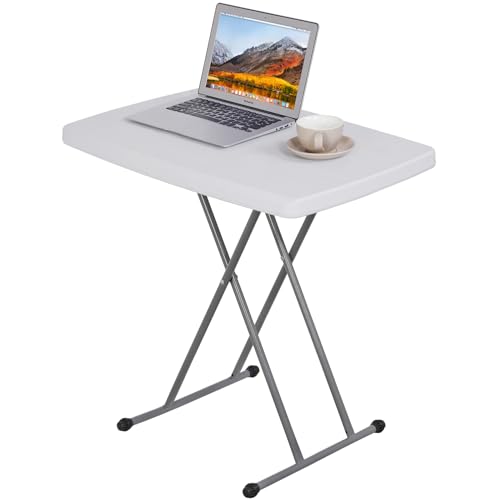 ZenStyle 3 ft Adjustable Folding Table, Indoor Outdoor Portable Plastic Dining Card Table Utility Table for Camping Dining Event Party, White (Rectangular, 30"x20") - size: 30"x20"