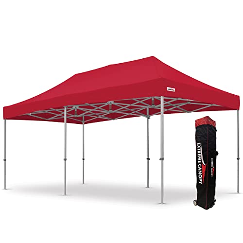 Extreme Canopy Commercial Heavy Duty Aluminum Instant Popup Canopy Tent (Red, 10ft x 20ft) - color: Red, size: 10ft x 20ft