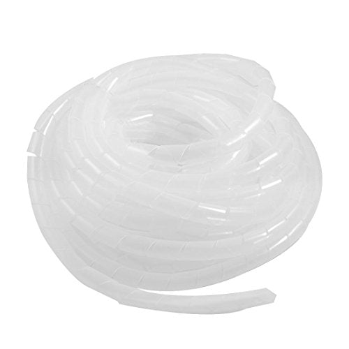 17M PE Polyethylene Spiral Wire Wrap Tube PC Manage Cable Outside Dia M8 Black (Dia 8MM-Length17M, White) - color: White, size: Dia 8mm-length17m
