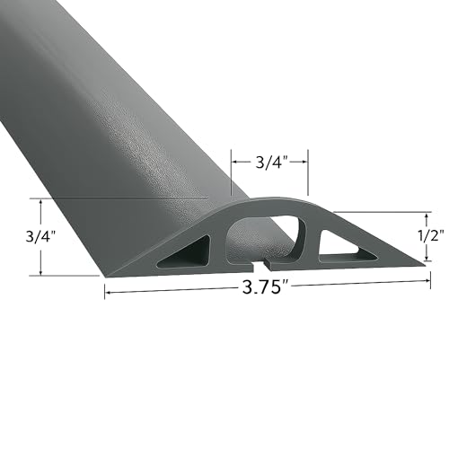 Electriduct D-2 Rubber Duct Cord Cover - Pack of 2X 5 Feet Pieces = 10 Feet Gray Floor Cable Protector - color: Gray, size: 5 ft (2 Pack = 10 ft)