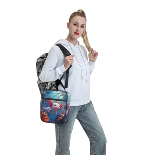 Axolotl Lunch Box Insulated Lunch Bag for kids Girls Boys Women,Reusable Lunch Box Containers for Women Men,Durable Cooler Tote Bag Lunchbox for Office/School/Picnic - color: Axolotl02