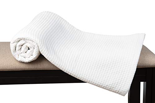 Glamburg 100% Cotton Thermal Bed Blanket, Soft Waffle King Size, All Season, White - color: White, size: King (90"x102")