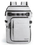 TOURIT 38 Cans Backpack Cooler: Leak Proof Waterproof 2 Insulated Compartments Soft Cooler Bag Beach Travel Camping Picnic, Sports Fan Coolers - color: Light Gray