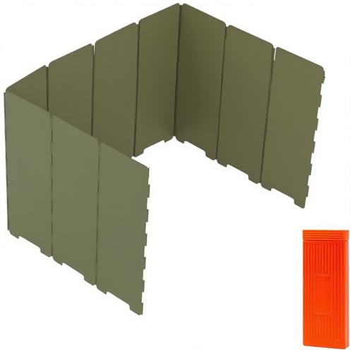 Foldable Camping Stove Windscreen, Green Aluminum Outdoor Windshield Gas Stove Lightweight Wind Screen for Camping, Wind GuardGlamping, Hiking, Picnic, Backpacking - color: green