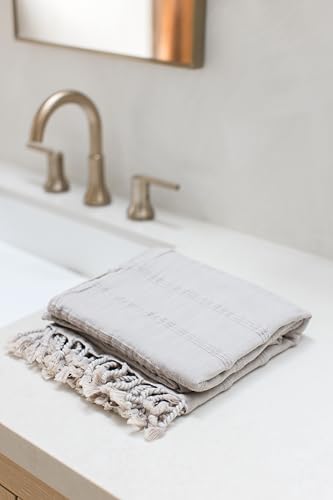 InfuseZen Stonewashed Turkish Bath & Beach Towel –100% Organic Turkish Cotton - Soft, Lightweight, Absorbent - Quick Dry, Sand Free - Swim, Pool, Shower, Travel - Peshtemal, Hammam Spa Towel - Beige - color: Beige