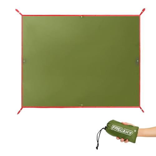 Frelaxy Tent Footprint, Waterproof Camping Tarp, Durable Tent Floor to Elevate Your Camping, Hiking, Backpacking, Hammock, Beach Experience - color: Army Green, size: 2-3 Person—71'' x 80''