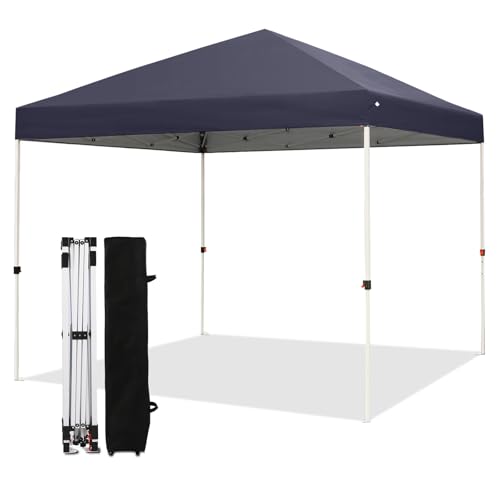Northroad 10x10ft Pop Up Canopy, Popup Outdoor Canopy Tent with Wheeled Carrying Bag,Portable Gazebo Shelter for Patio,Deck,Garden,Beach（Dark Grey） - color: Dark Grey, size: 10x10