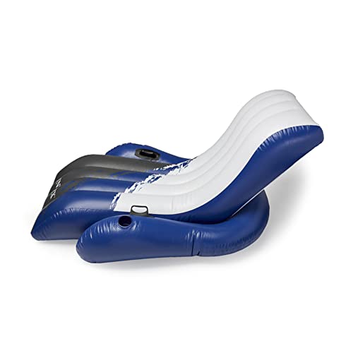 Intex Inflatable Lounge Pool Recliner Lounger Chair with Cup Holders - Heavy-Duty Float Raft for Adults, 220 Lb Capacity Large Floating Tanning Chair