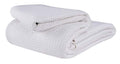 Glamburg 100% Cotton Thermal Bed Blanket, Soft Waffle King Size, All Season, White - color: White, size: King (90"x102")