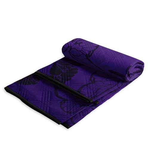 Outdoor Picnic Blanket Portable Ultrasonic Waterproof Picnic Cartoon Black Butterfly Printed Camping Beach Mat for Sand and Wet Grass Hiking (Black Butterfly S - color: Black Butterfly, size: Standard - 59"x78"