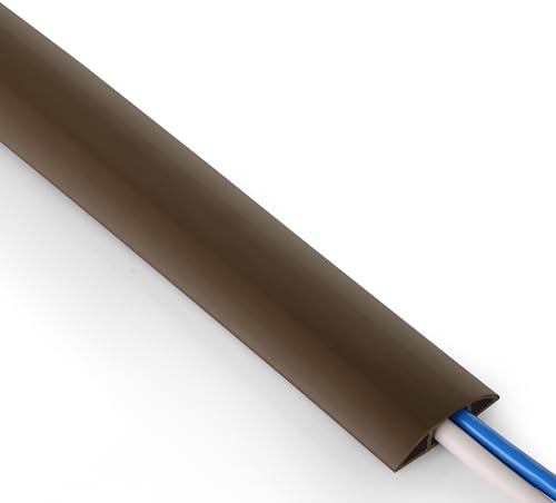 ZhiYo 10ft Cord Covers for Wires on Floor, Cord Hider Floor Hide Extension Cords, Soft PVC Cable Cover Cable Protector, Wire Cavity W0.62in H0.31in, Vintage Coffee - color: Coffee Brown, size: 1.6'' W X 10' L