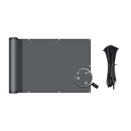 SUNNY GUARD 3'x4' Dark Grey Waterproof Balcony Privacy Screen Fence, Apartments Railing Heavy Duty Wind Screen for Outdoor,Deck,Backyard,Patio Privacy - color: Dark Gray, size: 0 3' X 0 4'-waterproof