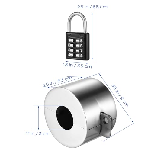 1 Set Faucet Spigot Lock, Stainless Steel Hose Bib Protector, Outdoor Water Valve Cover with Coded Padlock for Garden