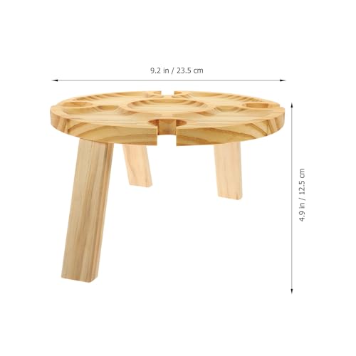 balacoo Portable Wooden Folding Wine Rack Table for Outdoor Picnic and Beach, Travel Wine Holder with Cup Slots, Lightweight Serving Desk for Patio and Lawn Use