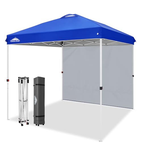 EAGLE PEAK Commercial Canopy 8x8 Pop Up Canopy Tent with 1 Sidewall, Easy Setup Heavy Duty Instant Event Shelter for Vendors & Markets, Outdoor Sun Shade, Blue - color: Blue, size: 8x8