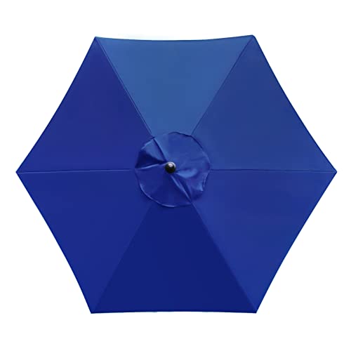Sunnyglade 7.5ft Patio Umbrella Replacement Canopy Market Umbrella Top Outdoor Umbrella Canopy with 6 Ribs - color: Navy Blue