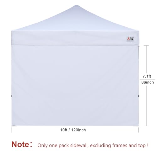 ABCCANOPY Instant Canopy SunWall 10x10 FT, 1 Pack Sidewall Only, No Frame or Top, White - color: White, size: 10x10