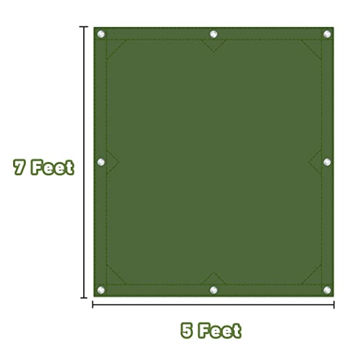 CARTMAN Finished Size 5x7 Feet Canvas Tarp with Rustproof Grommets, Heavy Duty Multipurpose Tarpaulin Cover for Canopy Tent, Roof, Camping, Woodpile - color: Olive Green, size: 5'x7'