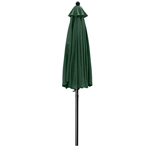 ABCCANOPY 7.5ft Scalloped Patio Umbrella, Outdoor Table Umbrella with Tilt and Crank, Fiberglass Ribs Deck Umbrella for Patio, Pool, Garden, Picnic (Green) - color: Green, size: 7.5FT
