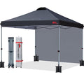MASTERCANOPY Durable Pop-up Canopy Tent with 1 Sidewall (10'x10',Black) - color: Black, size: 10x10