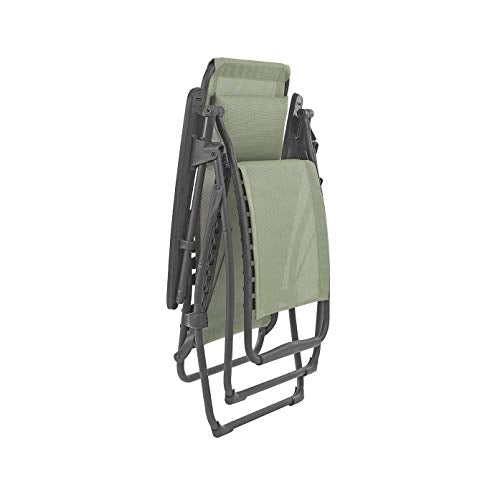 Lafuma Futura Series Patio and Poolside Zero Gravity Outdoor Lounge Recliner Chair with Adjustable and Removable Headrest, Moss Green - color: Green (Moss), style: Futura Zero Gravity