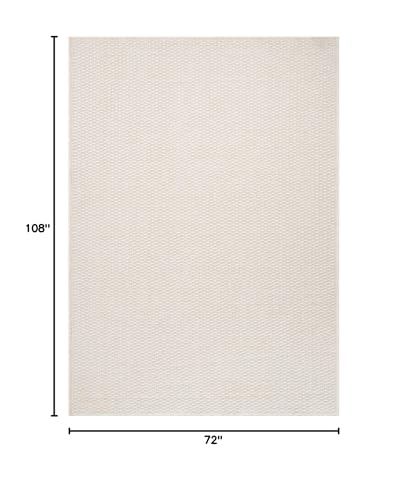 Luul Home Easy Jute Rugs 6x9 White Color Living Room Indoor Outdoor Area Rug for Farmhouse Patio and Kitchen Rug High Traffic Washable Easy to Clean Solid Boho Woven Design Outside Carpet (6 x 9) - color: Bone, size: 6' x 9' (Rectangular)