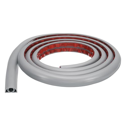 HARFINGTON 6ft Cord Cover Floor W0.3 x H0.3 Inner Channel PVC Hide Extension Cable Floor Wire Hider Wire Covers Protector for Prevent Cable Trips Cables Management, Grey - color: Grey, size: W0.3"xH0.3"x6ft