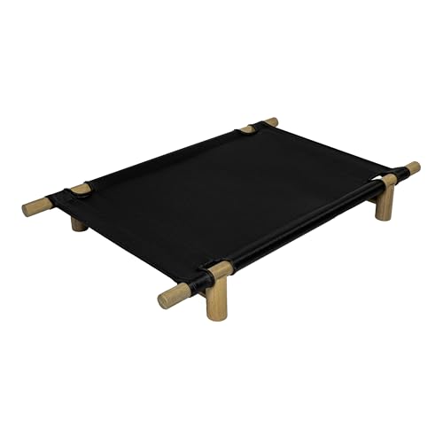 DBD5000C Chester 32" Modern Minimalist Wood Frame Elevated Outdoor Dog Bed, Ink/Light Teak - color: Ink/Light Teak