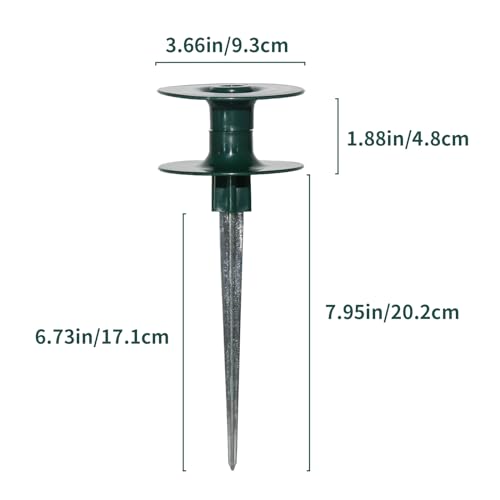 6 Pcs Garden Hose Guide on Spike, Guides Water Hoses Guide on Zinced Spike Hose Guard for Plant Protection Garden Hose Rust Sturdy Metal Stake Heavy Duty Dark Green Spin Top