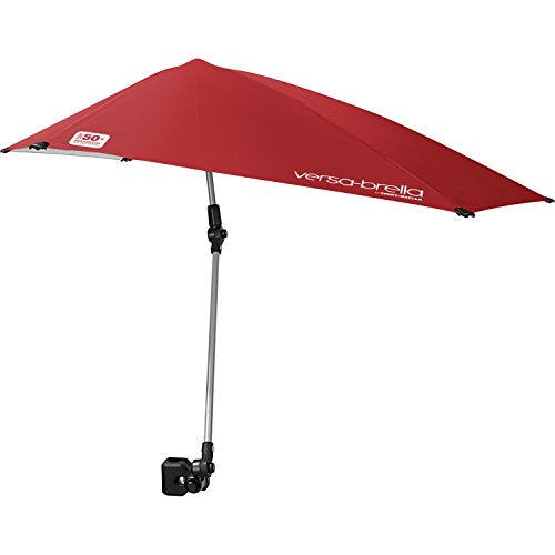 Sport-Brella Versa-Brella SPF 50+ Adjustable Umbrella with Universal Clamp - color: Firebrick Red, style: REG