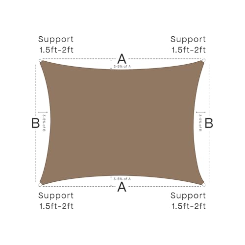 Sun Shade Sail Canopy, 10' x 13' Rectangle 95% UV Block Shade Cover for Outdoor, Backyard Patio, Lawn, Garden, Sandbox Carpor Mocha - color: Mocha, size: 10' x 13'