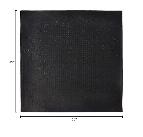 Hudson Exchange (35"x35", Navy) Waterhog Fashion Scraper Entry Square Floor Mat - color: Navy