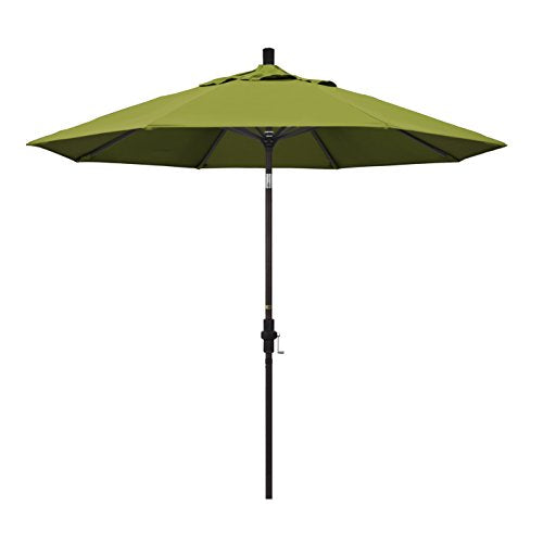 California Umbrella 9' Round Aluminum Patio Umbrella, Crank Lift, Collar Tilt, Bronze Pole, Kiwi Olefin - color: Kiwi
