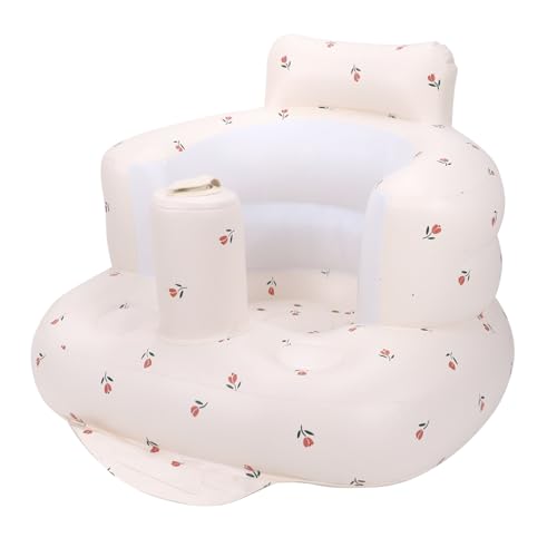 AirSwim Inflatable Baby Chair, Inflatable Baby Seat for Babies 3 Months and Up, Summer Blow Up Chair with Built in Air Pump, Infant Floor Seats for Learning to Sit, Palying, Camping, Tulip - color: Tulip