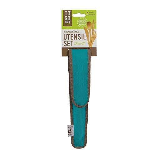 To Go Ware To Go Ware Reusable Bamboo Travel Utensils with Carrying Case & Carabiner Clip | Bamboo Utensils | Eco Friendly - color: Green